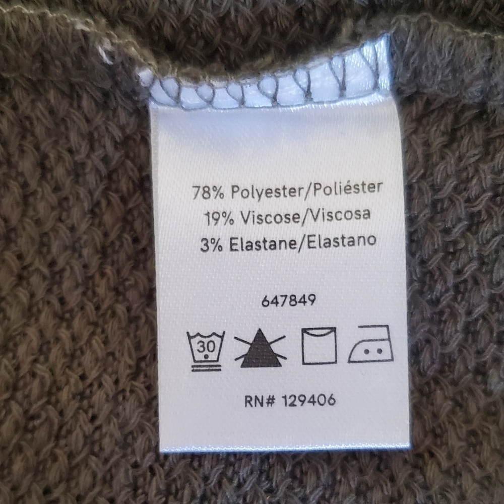 VENUS Long Sleeve Olive Knit Sweater Hi-low Split Front Boat Neck Floor Length L - Picture 6 of 7